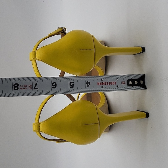 793- Victoria Beckham Yellow Ankle Strap Sandals – Size 38 EU / 7.5 US - Picture 7 of 10